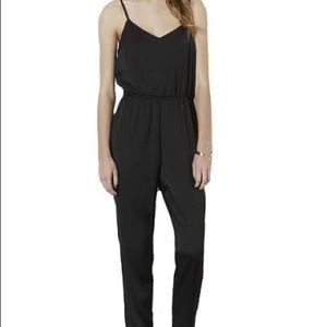 Topshop black v-neck thin strapped jumpsuit